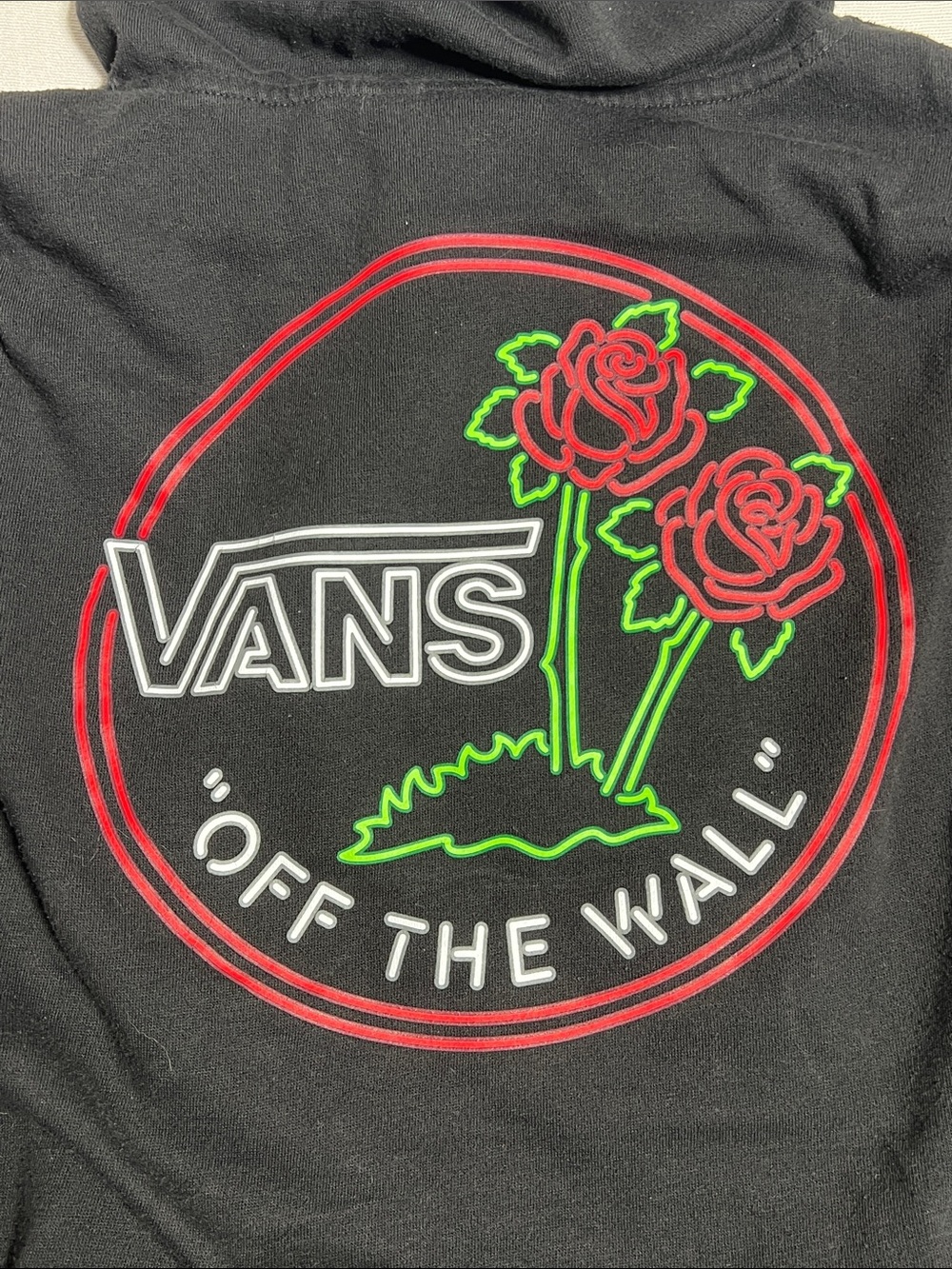 Vans Black Hoodie with Red Rose Graphic - Picture 3 of 13